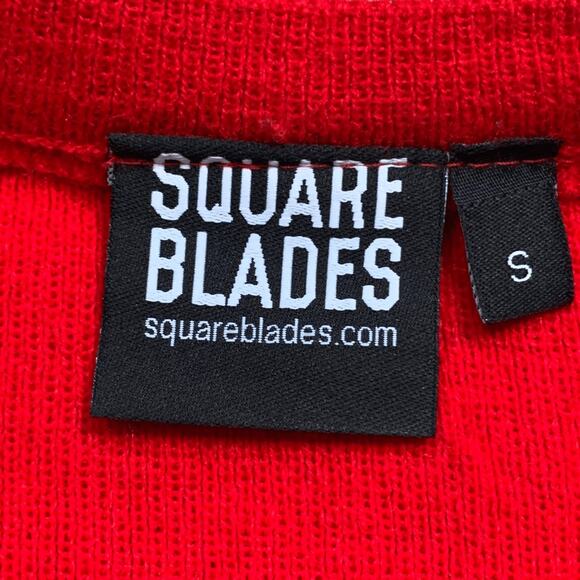 Square Blades Rowing Holiday Sweater Green Red Fair Isle Polka Dot Crewneck - Picture 5 of 7